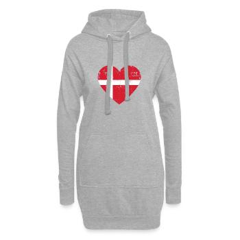 Drapeau du cœur du Danemark - Sweat-shirt à capuche long Femme - gris chiné - Devant