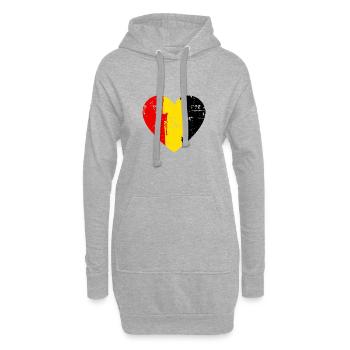 Belgien Herz Flagge - Hoodie-Kleid - Grau meliert - Vorne