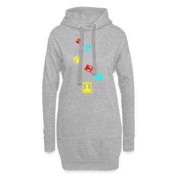 Icône de tampon - Sweat-shirt à capuche long Femme - gris chiné - Devant