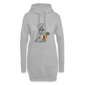 Süsser Hase - Hoodie-Kleid - Grau meliert - Vorne