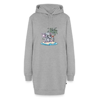 Palmier d’été de l’île de l’éléphant - Sweat-shirt à capuche long Femme - gris chiné - Devant