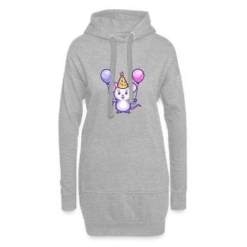 Mouse Birthday Comic - Hoodie Dress - heather grey - Front