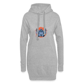 Zoo de singe de gorille de yoga - Sweat-shirt à capuche long Femme - gris chiné - Devant