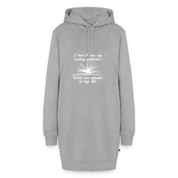 Lecteur, livre, livre, livre, bookworm - Sweat-shirt à capuche long Femme - gris chiné - Devant