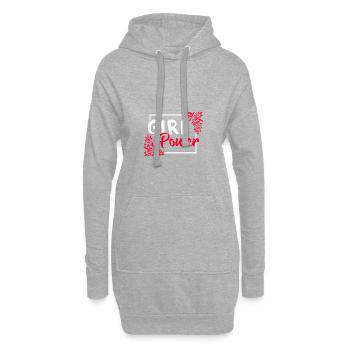girl Power - Sweat-shirt à capuche long Femme - gris chiné - Devant