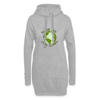 Support Your Local Planet protection du climat Chemise - Sweat-shirt à capuche long Femme - gris chiné - Devant