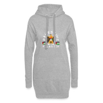 Palestine - Sweat-shirt à capuche long Femme - gris chiné - Devant