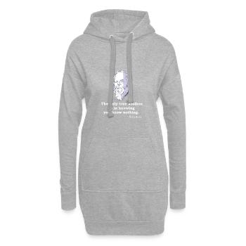 Sokrates Zitat Antike Philosoph Philosophie Spruch - Hoodie-Kleid - Grau meliert - Vorne