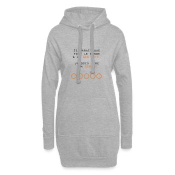 Il parait que tout le monde a un bon côté... - Sweat-shirt à capuche long Femme - gris chiné - Devant