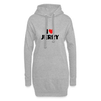 I love Jerry Rotes Herz Liebe Fan Geschenk - Hoodie-Kleid - Grau meliert - Vorne