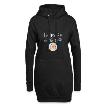 Fessée c'est la santé humour coquin érotique sexe - Sweat-shirt à capuche long Femme - noir - Devant