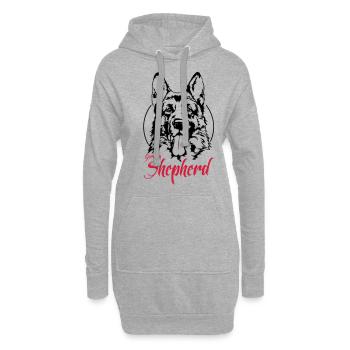 Berger allemand chien chiens wilsigns berger - Sweat-shirt à capuche long Femme - gris chiné - Devant