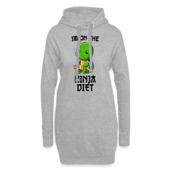 Turtle pizza food diet dit cadeau - Sweat-shirt à capuche long Femme - gris chiné - Devant