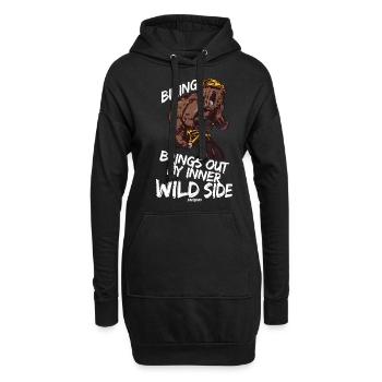 Biking - Hoodie-Kleid - Schwarz - Vorne