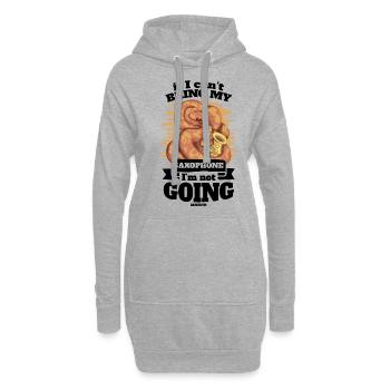 Si je ne peux pas apporter mon saxophone, je n’y vais pas - Sweat-shirt à capuche long Femme - gris chiné - Devant