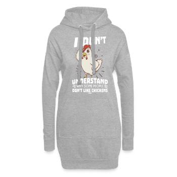 Poulet - Sweat-shirt à capuche long Femme - gris chiné - Devant