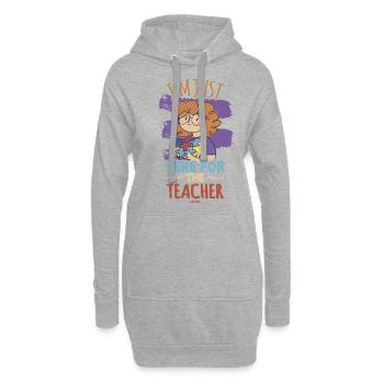 Je suis juste ici pour l’enseignant - Sweat-shirt à capuche long Femme - gris chiné - Devant
