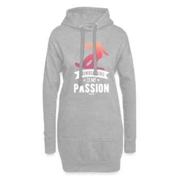 Snowboarding Is My Passion - Hoodie-Kleid - Grau meliert - Vorne