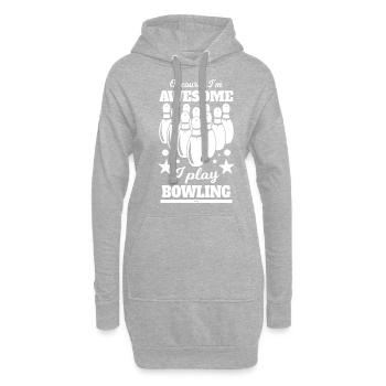 Cadeau Bowling - Sweat-shirt à capuche long Femme - gris chiné - Devant