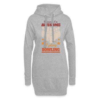 natürlich bin ich unglaublich ich bin Bowler - Hoodie-Kleid - Grau meliert - Vorne