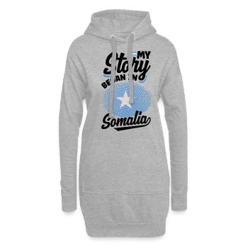 Somalie Somalie Drapeau somalien Mon histoire a commencé en - Sweat-shirt à capuche long Femme - gris chiné - Devant