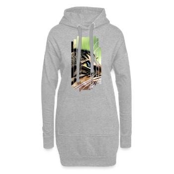 Katze Katzen - Hoodie-Kleid - Grau meliert - Vorne