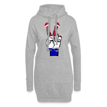 Holland Flagge Weihnachten Peace Symbol used - Hoodie-Kleid - Grau meliert - Vorne