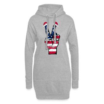Drapeau des États-Unis Noël Symbole de la paix utilisé - Sweat-shirt à capuche long Femme - gris chiné - Devant