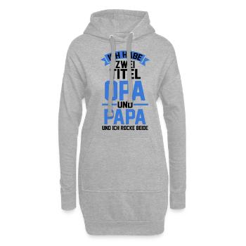 J’ai deux titres : Papy et Arrière-Grand-Pa - Sweat-shirt à capuche long Femme - gris chiné - Devant