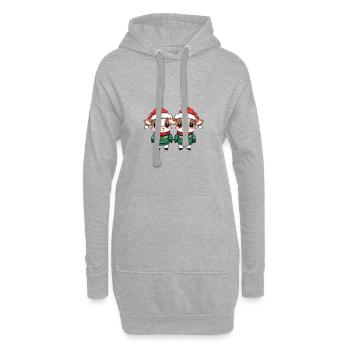 Kuh Weihnachten Team - Hoodie-Kleid - Grau meliert - Vorne
