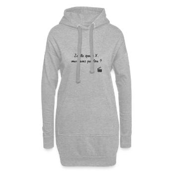 Zezette épouse X ! Le Père Noël est une ordure - Sweat-shirt à capuche long Femme - gris chiné - Devant