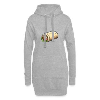 Burrito Pixel Gamer - Hoodie-Kleid - Grau meliert - Vorne