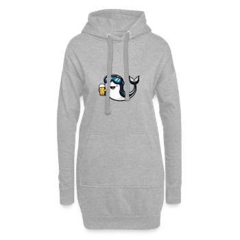 Bière de ski baleine - Sweat-shirt à capuche long Femme - gris chiné - Devant