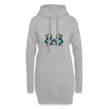 Nilpferd Ski Team Bier - Hoodie-Kleid - Grau meliert - Vorne