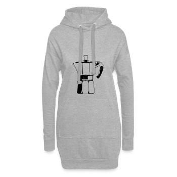 Espressomaschine schwarz - Hoodie-Kleid - Grau meliert - Vorne