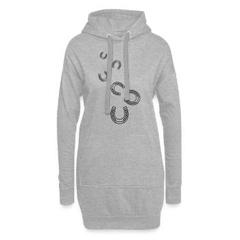 Hufeisen Icon - Hoodie-Kleid - Grau meliert - Vorne