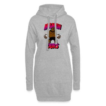 Maman ours. Fête des mères - Sweat-shirt à capuche long Femme - gris chiné - Devant
