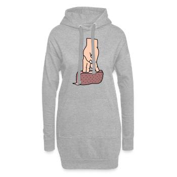 Sandwich doigts drôles - Sweat-shirt à capuche long Femme - gris chiné - Devant