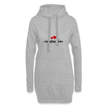 Hochzeit Team Herz - Hoodie-Kleid - Grau meliert - Vorne