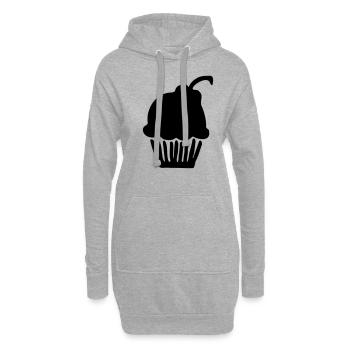Gâteau d'anniversaire tarte cadeau d'anniversaire muffin - Sweat-shirt à capuche long Femme - gris chiné - Devant