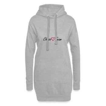 Chess Team Heart - Hoodie Dress - heather grey - Front