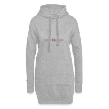 Année 2024 - Sweat-shirt à capuche long Femme - gris chiné - Devant