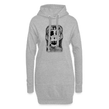 Gefallene Engel beschwören die alten Samurai - Hoodie-Kleid - Grau meliert - Vorne