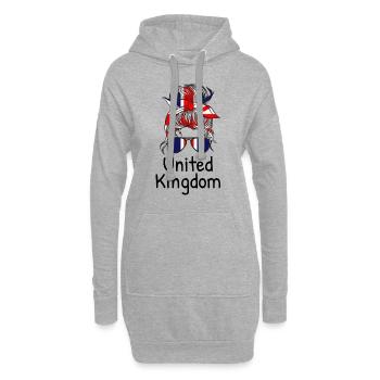 Großbritannien Flagge Union Jack Fahne London UK - Hoodie-Kleid - Grau meliert - Vorne