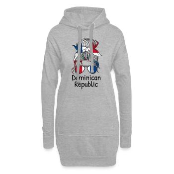Drapeau de la République dominicaine Dom Rep Flag Tour - Sweat-shirt à capuche long Femme - gris chiné - Devant
