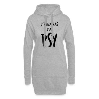 j'peux pas j'ai psy - Sweat-shirt à capuche long Femme - gris chiné - Devant