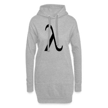 lambda greek - Sweat-shirt à capuche long Femme - gris chiné - Devant