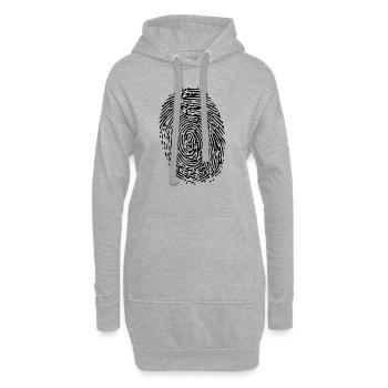 Fingerabdruck - Hoodie-Kleid - Grau meliert - Vorne