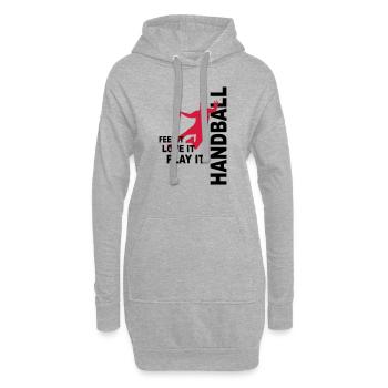 Handball - love & play - Hoodie-Kleid - Grau meliert - Vorne