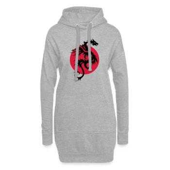 DRAGON SUN - Sweat-shirt à capuche long Femme - gris chiné - Devant